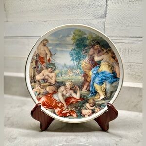 PIETRO DA CORTONA, 8” PLATE WITH 24 CARAT GOLD TRIM. MADE IN ITALY.
